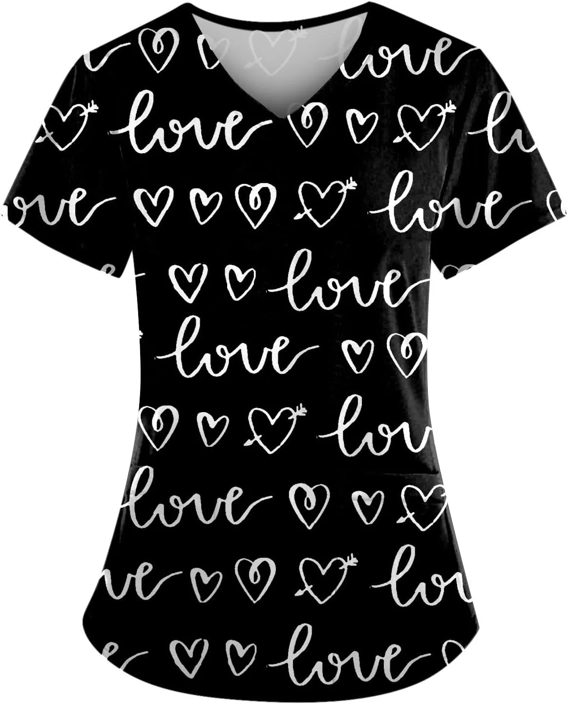 2024 Happy St. Patrick's Day Scrub Tops Short Sleeve Shamrock Graphic Nurse Uniform T Shirt with Pocket