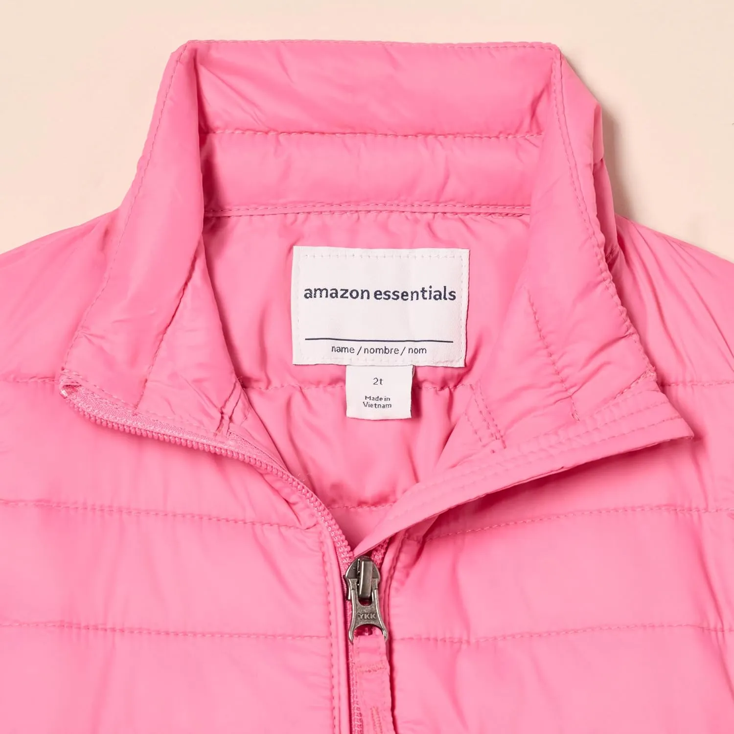 Amazon Essentials Girls and Toddlers' Lightweight Water-Resistant Packable Mock Puffer Jacket