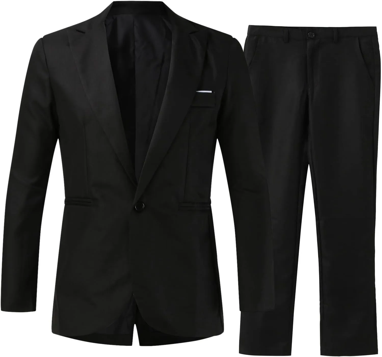 BIFUTON Men's 3 Piece Suit Blazer, Slim Fit Tux with One Button, Jacket Vest Pants & Suit Set for Party, Wedding and Business