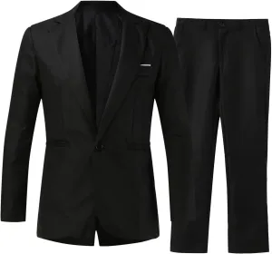 BIFUTON Men's 3 Piece Suit Blazer, Slim Fit Tux with One Button, Jacket Vest Pants & Suit Set for Party, Wedding and Business