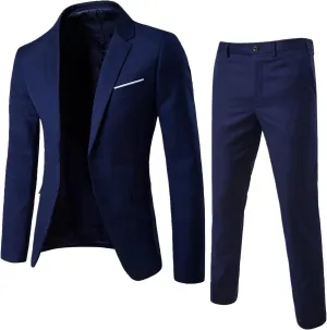 BIFUTON Men's 3 Piece Suit Blazer, Slim Fit Tux with One Button, Jacket Vest Pants & Suit Set for Party, Wedding and Business