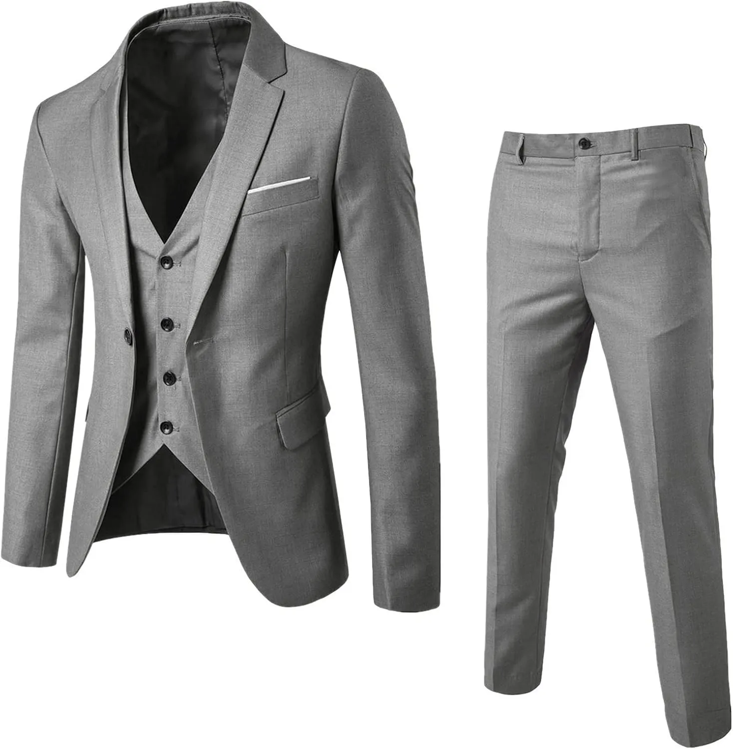 Black Suits For Men Jacket Vest Party Wedding 3- Suit Slim Pants R Men's Coats Jackets Try Before You Mens Linen