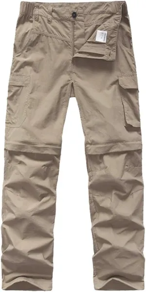 Boys Cargo Pants Kids' Hiking Quick Dry Lightweight Convertible Youth Waterproof Outdoor Camping Fishing Scout Pants