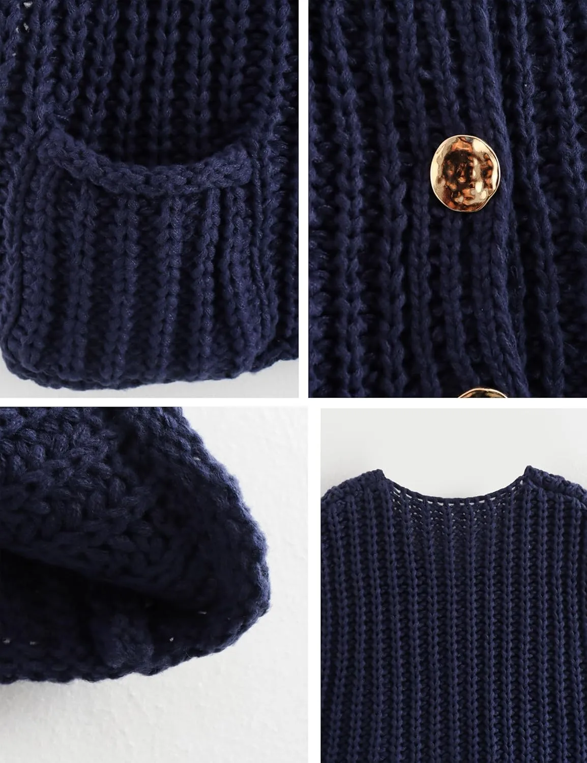 Bozanly Womens Chunky Knit Sweater Vest Cute Button Down Sleeveless Crop Crochet Cardigan Vest 2025