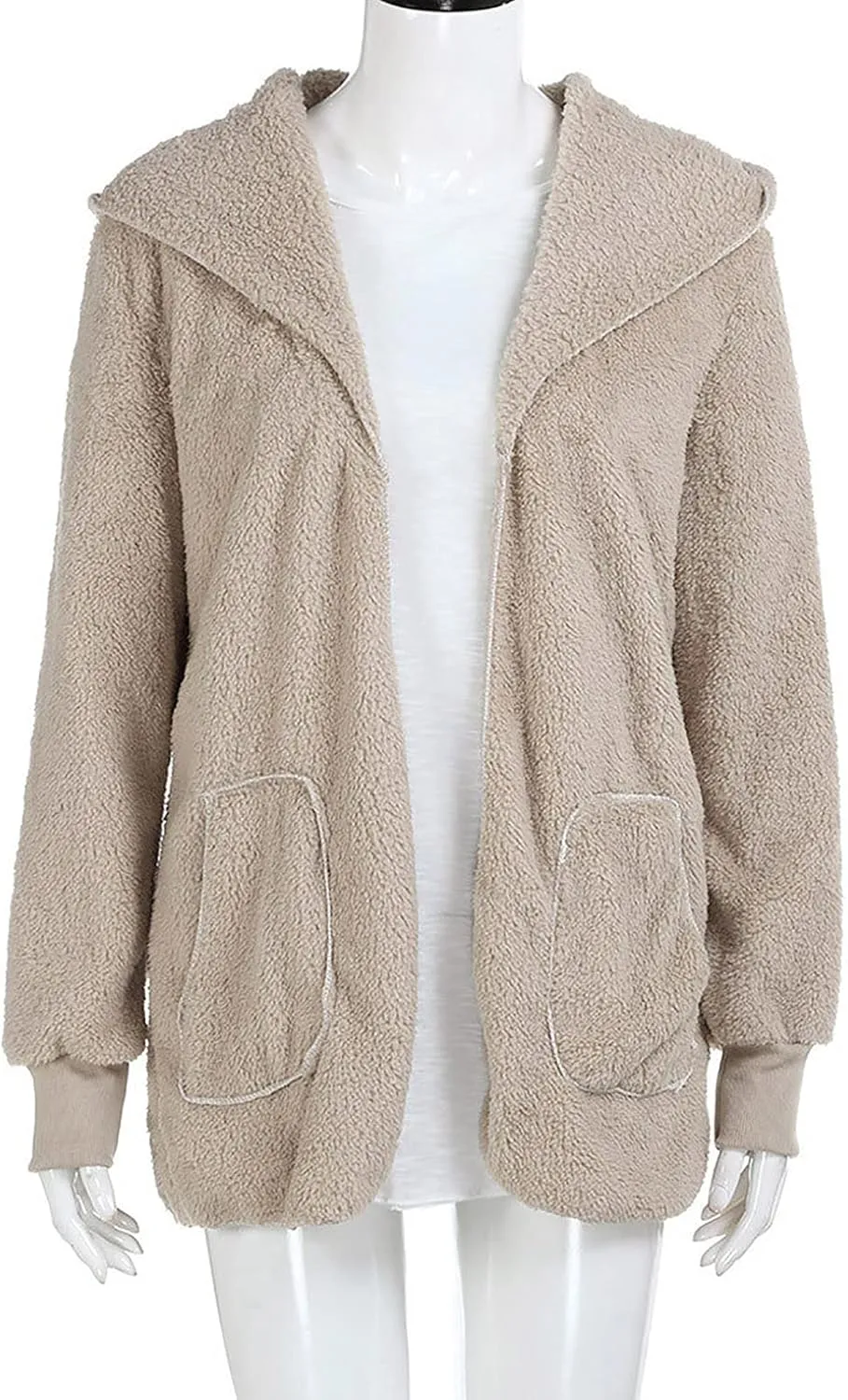 Ceboyel Womens Fleece Teddy Coats 2023 Trendy Hooded Winter Jacket Shaggy Faux Sherpa Cardigans Fashion Warm Clothes