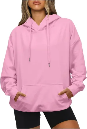 ChicCrate Hoodies for Women Oversized Hooded Sweatshirt Drawstring Waffle Long Sleeve Shirts Causal Trendy Tops Fall Clothes