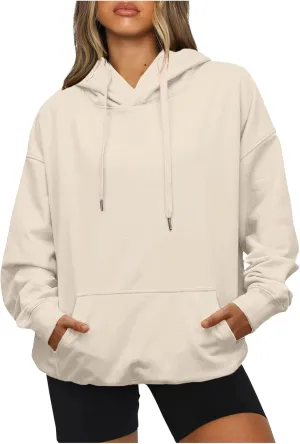 ChicCrate Hoodies for Women Oversized Hooded Sweatshirt Drawstring Waffle Long Sleeve Shirts Causal Trendy Tops Fall Clothes