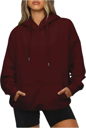 ChicCrate Hoodies for Women Oversized Hooded Sweatshirt Drawstring Waffle Long Sleeve Shirts Causal Trendy Tops Fall Clothes