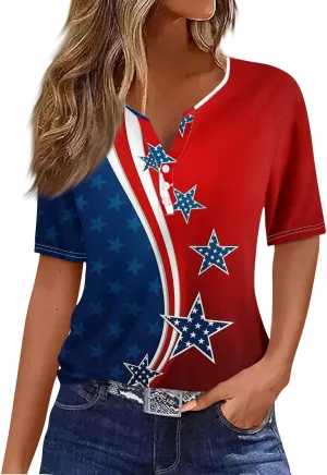 COTECRAM Summer Tops for Women 2025 Vacation Trendy V Neck Boho Short Sleeve Shirts Casual Loose Comfy Tunics