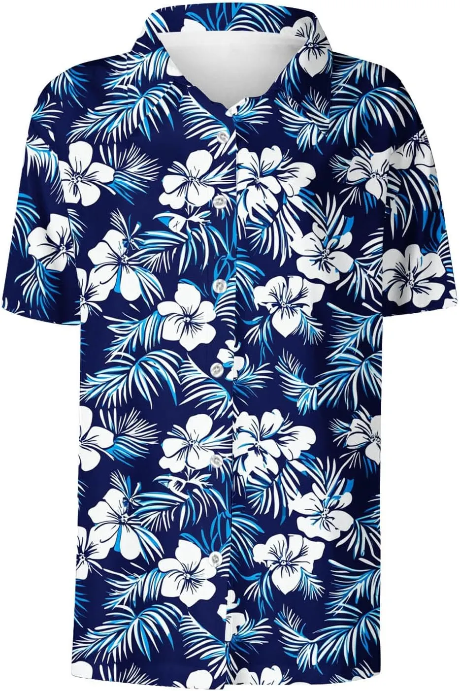 Hawaiian Shirt for Women Button Down Floral Print Short Sleeve Vacation Beach Tops Summer Plus Size Cardigan Blouse