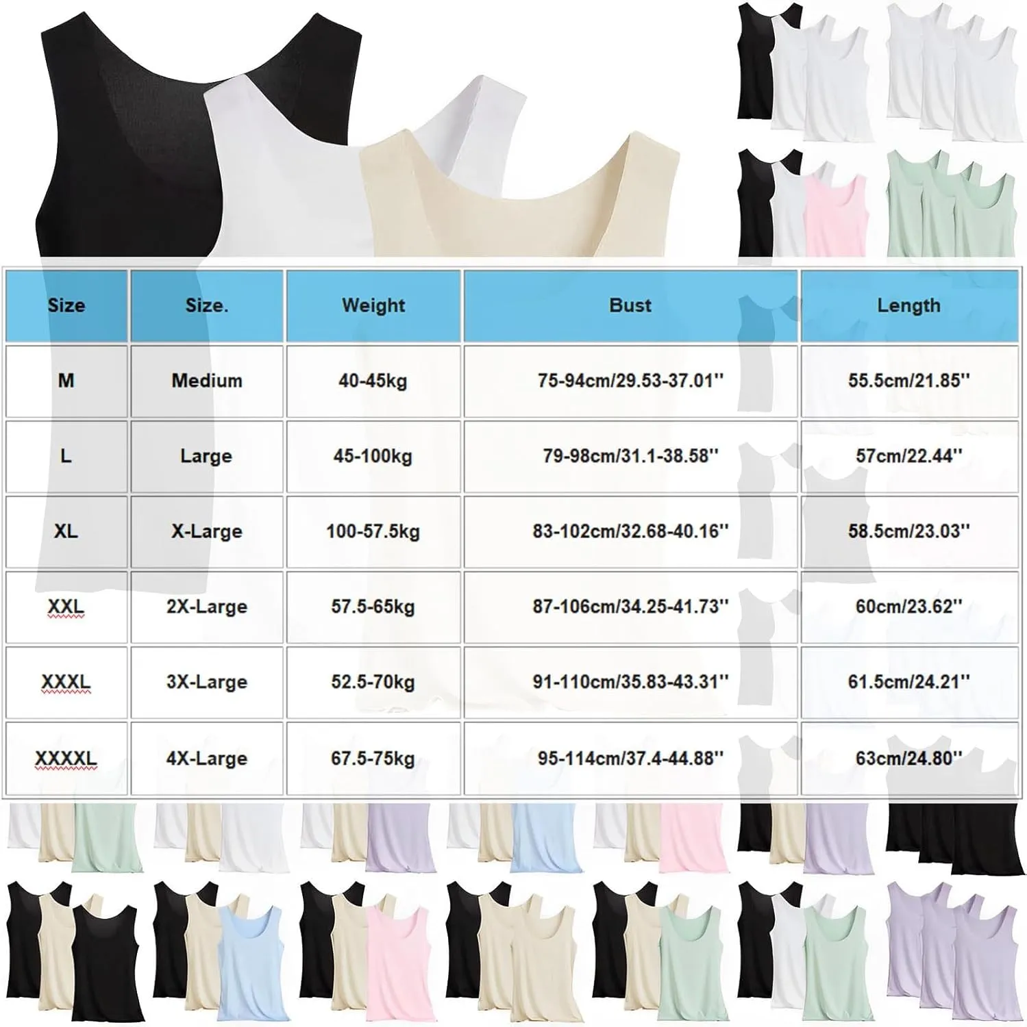 HGps8w 2-Pack Women's Ice Silk Tank Top Summer Basic Seamless Crew Neck Sleeveless Undershirt Casual Camisole Tanks