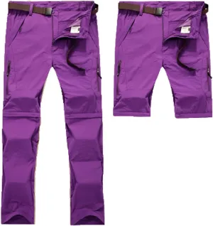Hiking Camping Convertible Quick Drying Trousers Removable Zip-Off Pants for Women