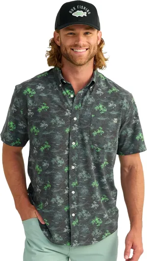 HUK Men's A1a Woven, Performance Long Sleeve Button
