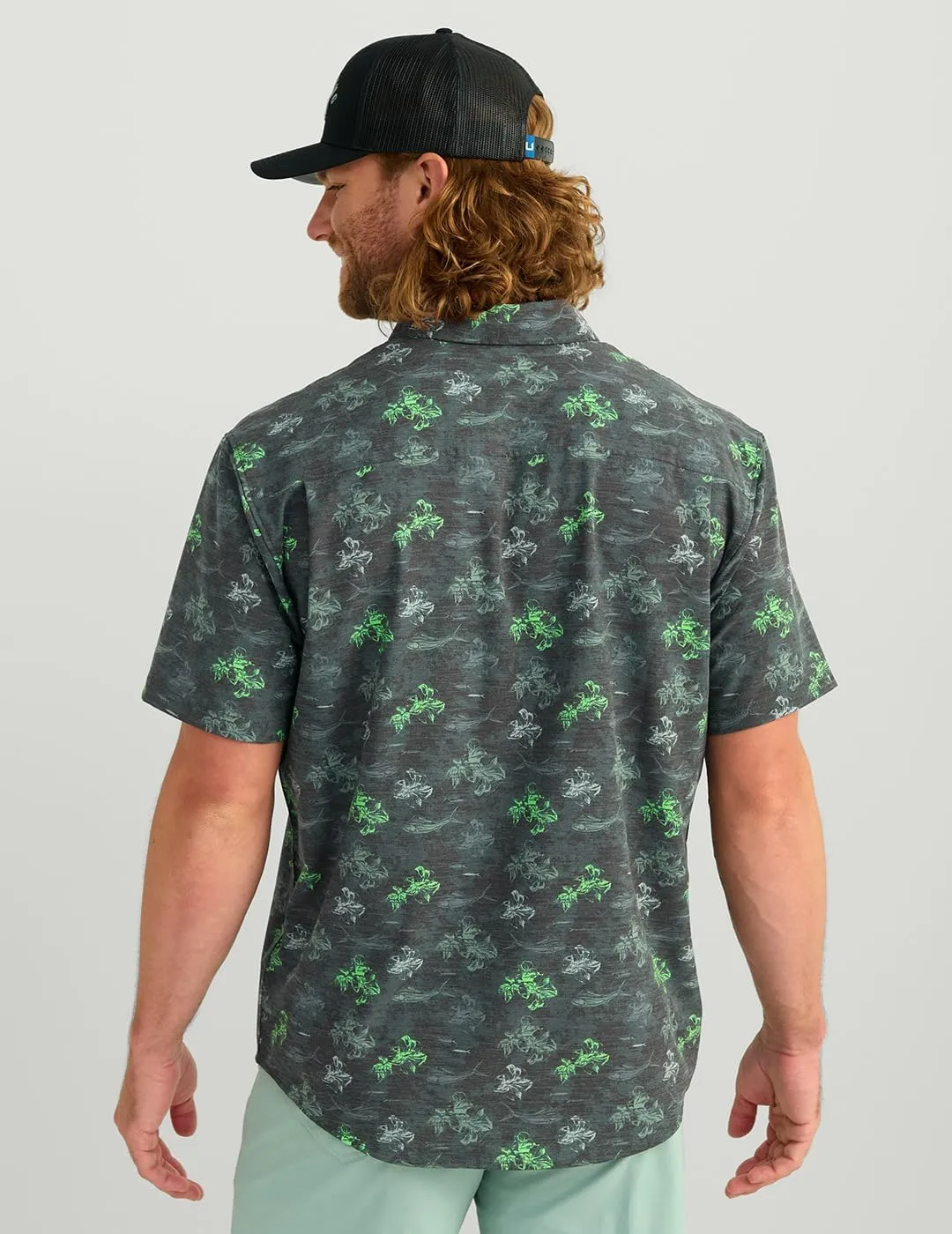 HUK Men's A1a Woven, Performance Long Sleeve Button