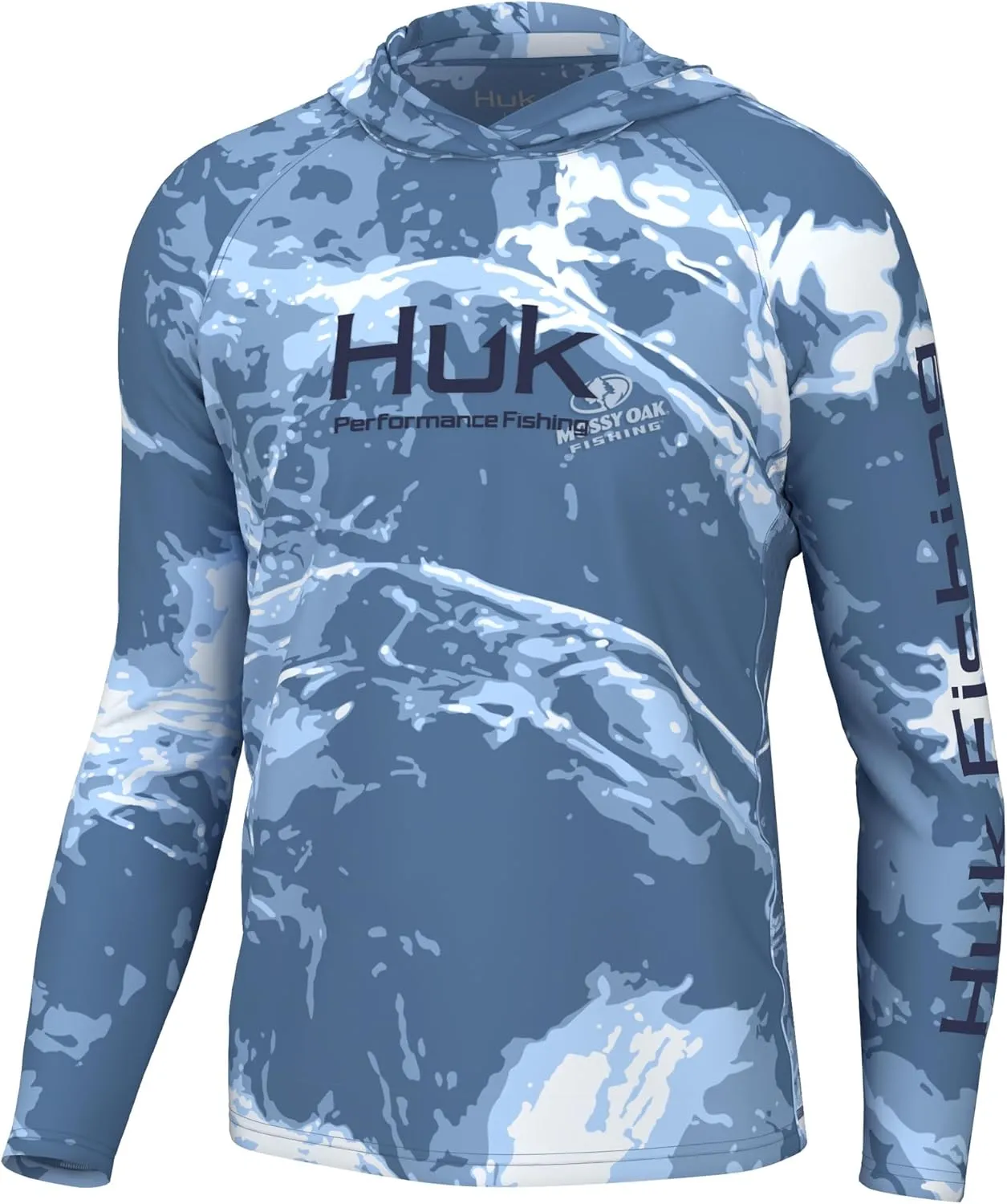 HUK Men's Pursuit Pattern Crew Sleeve, Performance Shirt