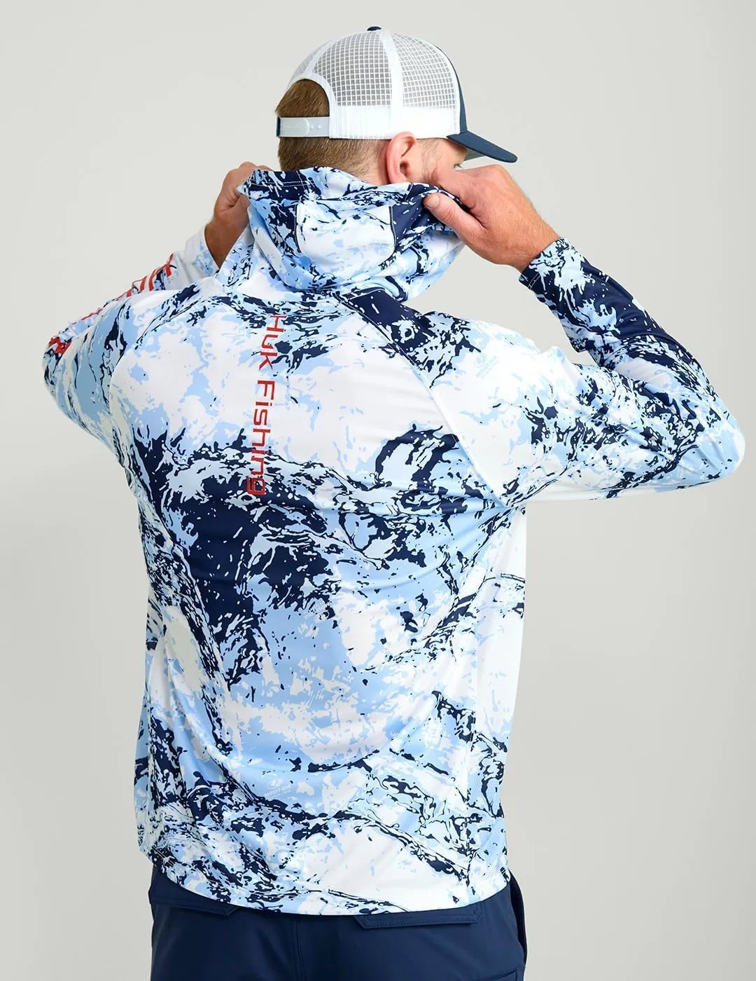 HUK Men's Pursuit Pattern Crew Sleeve, Performance Shirt