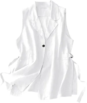 IDEALSANXUN Vest for Women Dressy Sleeveless Blazer Spring Summer Vest Tops Business Casual Outfits Office Work Clothes