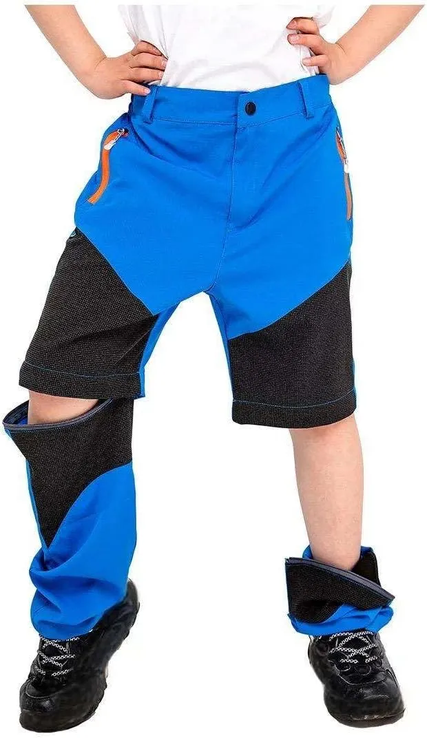 Kids Convertible Trousers Summer Zip Off Pants Boys Girls Water Repellent Windproof Quick Dry Casual Pants