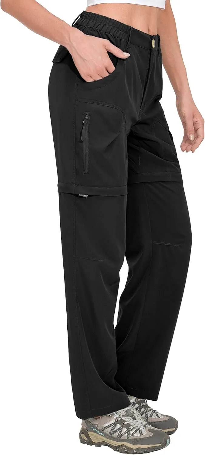 Little Donkey Andy Women's Quick Dry Convertible Zip Off Pants Lightweight Hiking Travel Camping Black S