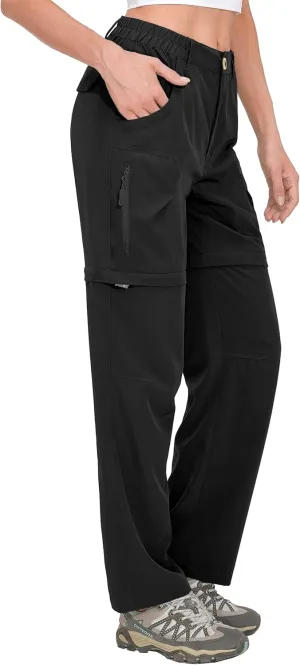 Little Donkey Andy Women's Quick Dry Convertible Zip Off Pants Lightweight Hiking Travel Camping Black S