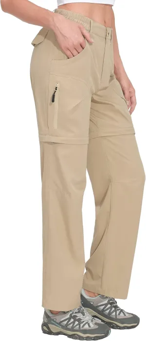 Little Donkey Andy Women's Quick Dry Convertible Zip Off Pants Lightweight Hiking Travel Camping Khaki S