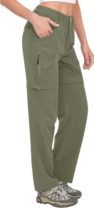 Little Donkey Andy Women's Quick Dry Convertible Zip Off Pants Lightweight Hiking Travel Camping Silver Sage L