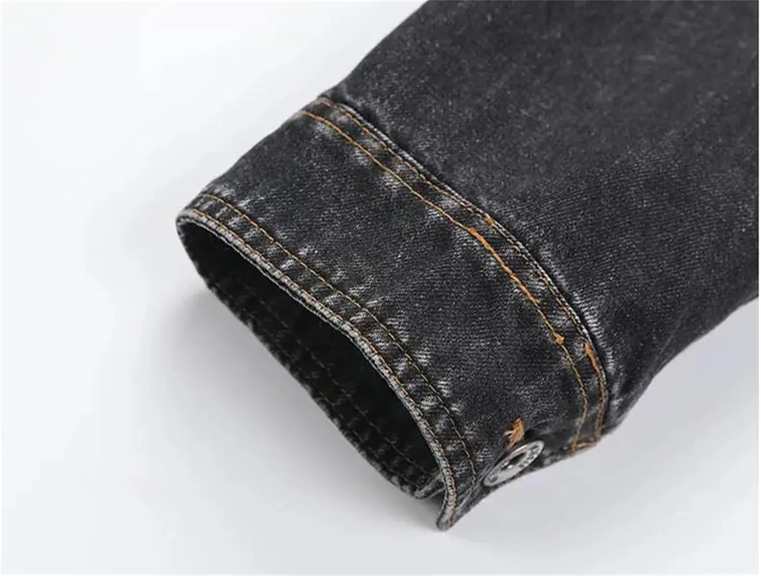 Men Classic Casual Denim Jackets Autumn Loose Fit Jean Coats Black Plus Size Button Down Trucker Outwear Tops