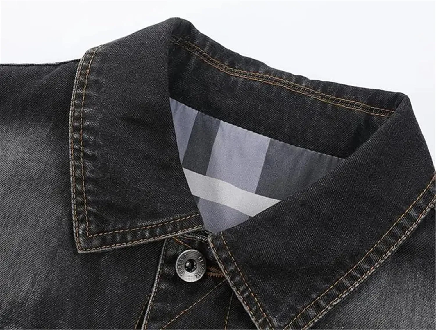 Men Classic Casual Denim Jackets Autumn Loose Fit Jean Coats Black Plus Size Button Down Trucker Outwear Tops