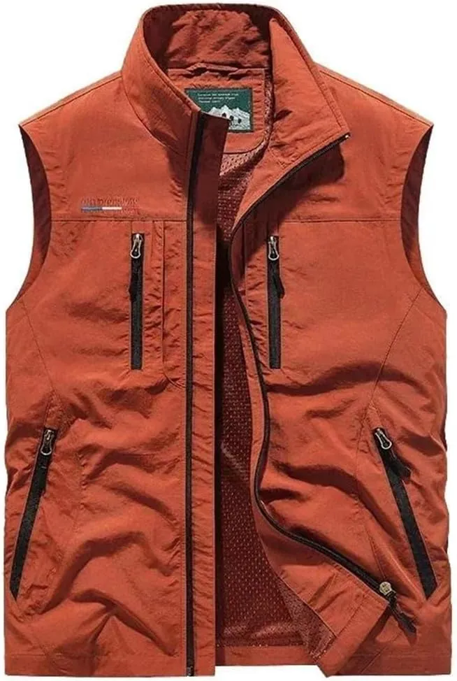 Men Fishing Waistcoats Outdoor Journalist Photography Camping Vest Multi-Pocket Breathable Sleeveless Jacket