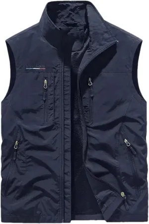 Men Fishing Waistcoats Outdoor Journalist Photography Camping Vest Multi-Pocket Breathable Sleeveless Jacket