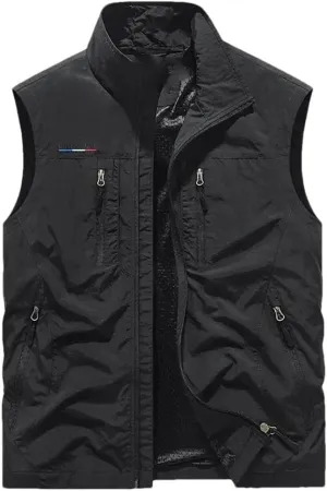 Men Fishing Waistcoats Outdoor Journalist Photography Camping Vest Multi-Pocket Breathable Sleeveless Jacket