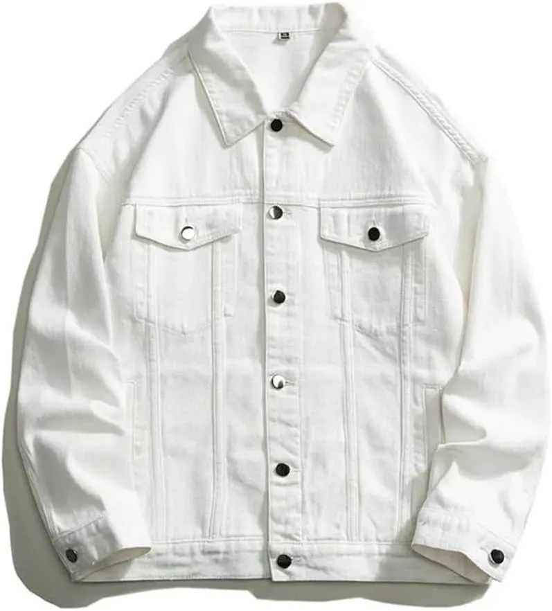 Men Oversize Denim Jacket Streetwear Cotton Jean Coats