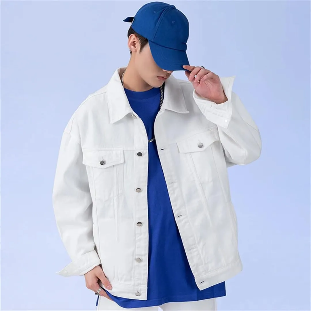 Men Oversize Denim Jacket Streetwear Cotton Jean Coats