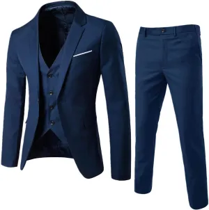 Men Suit Slim 3 Suit Business Wedding Party Jacket Vest & Pants Coat Men’S Suit Men Suit Mens 2 Piece Set for Men