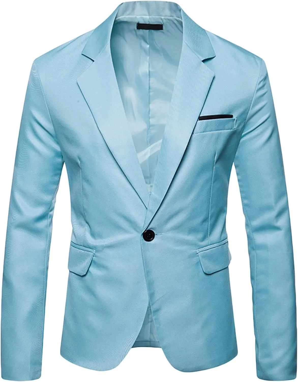 Mens Blazer Casual Slim Fit Suit Jacket One Button Lightweight Notched Lapel Business Jackets Men's Sport Coats & Blazers
