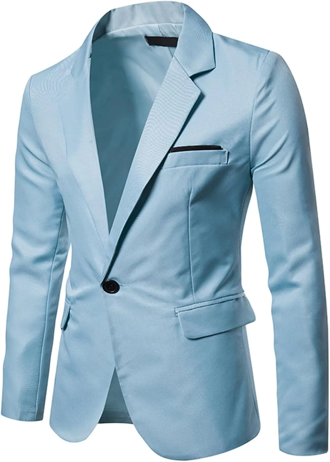Mens Blazer Casual Slim Fit Suit Jacket One Button Lightweight Notched Lapel Business Jackets Men's Sport Coats & Blazers