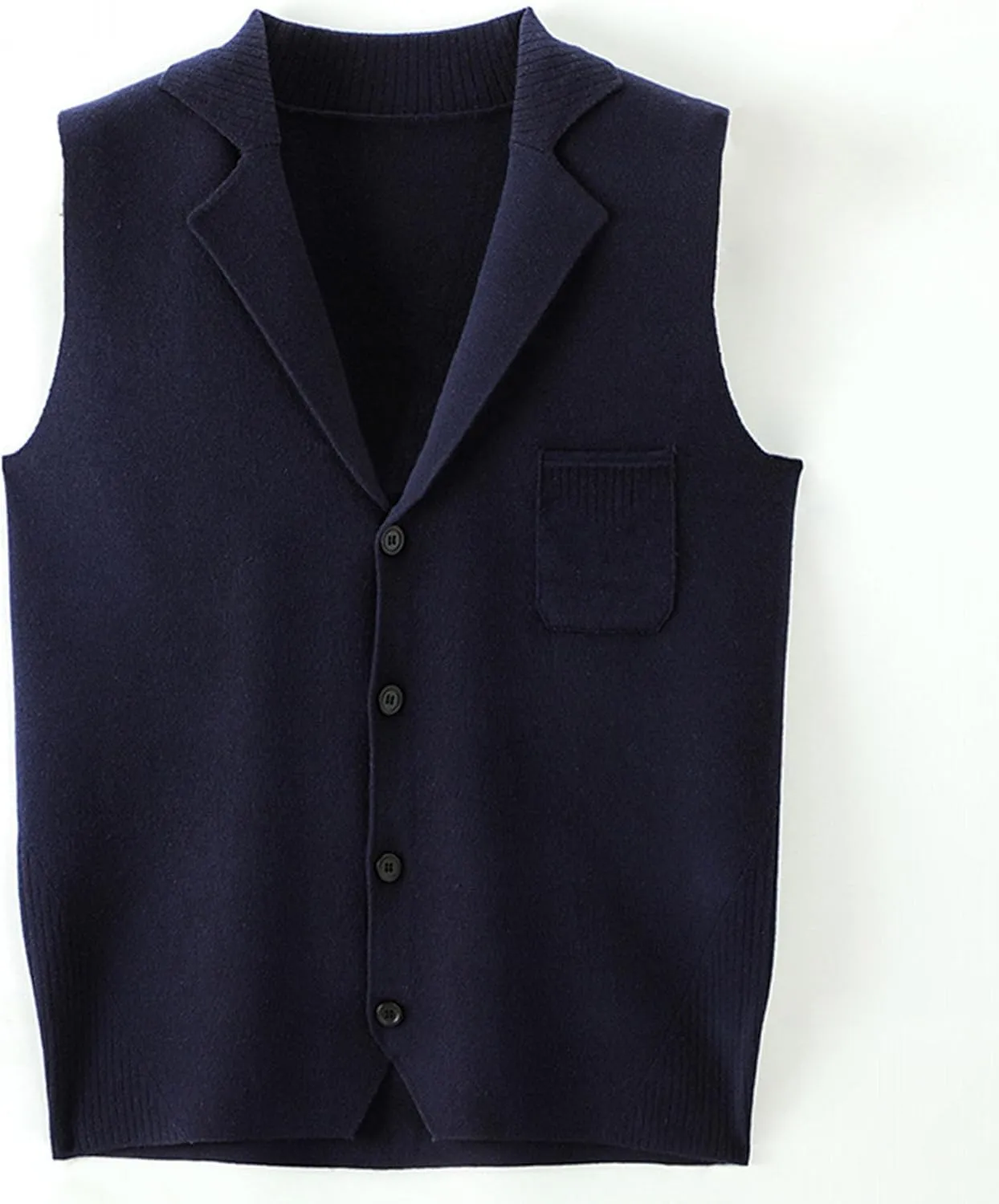 Men's Button Down Cardigan Vest Casual Knitted Slim Fit Vests Sweater Cable Knit Sleeveless Waistcoats