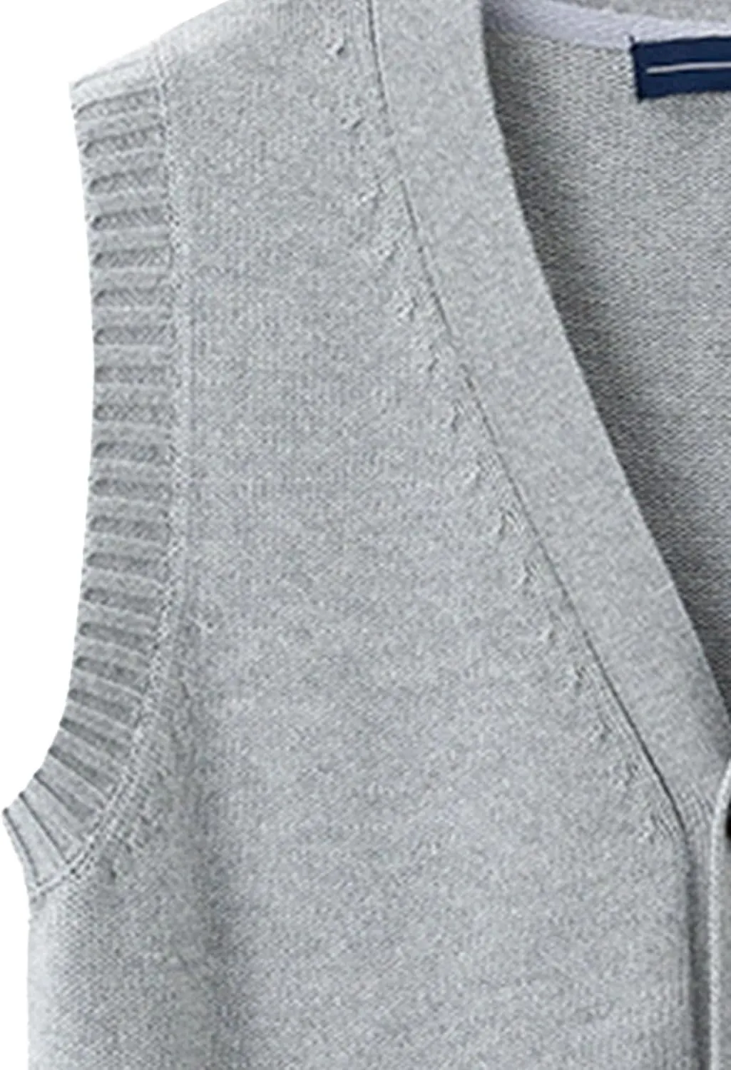 Men's Cable Knit Cardigan Vest Wool Blend V-Neck Button Sleeveless Vests Button Down Cardigan Waistcoats