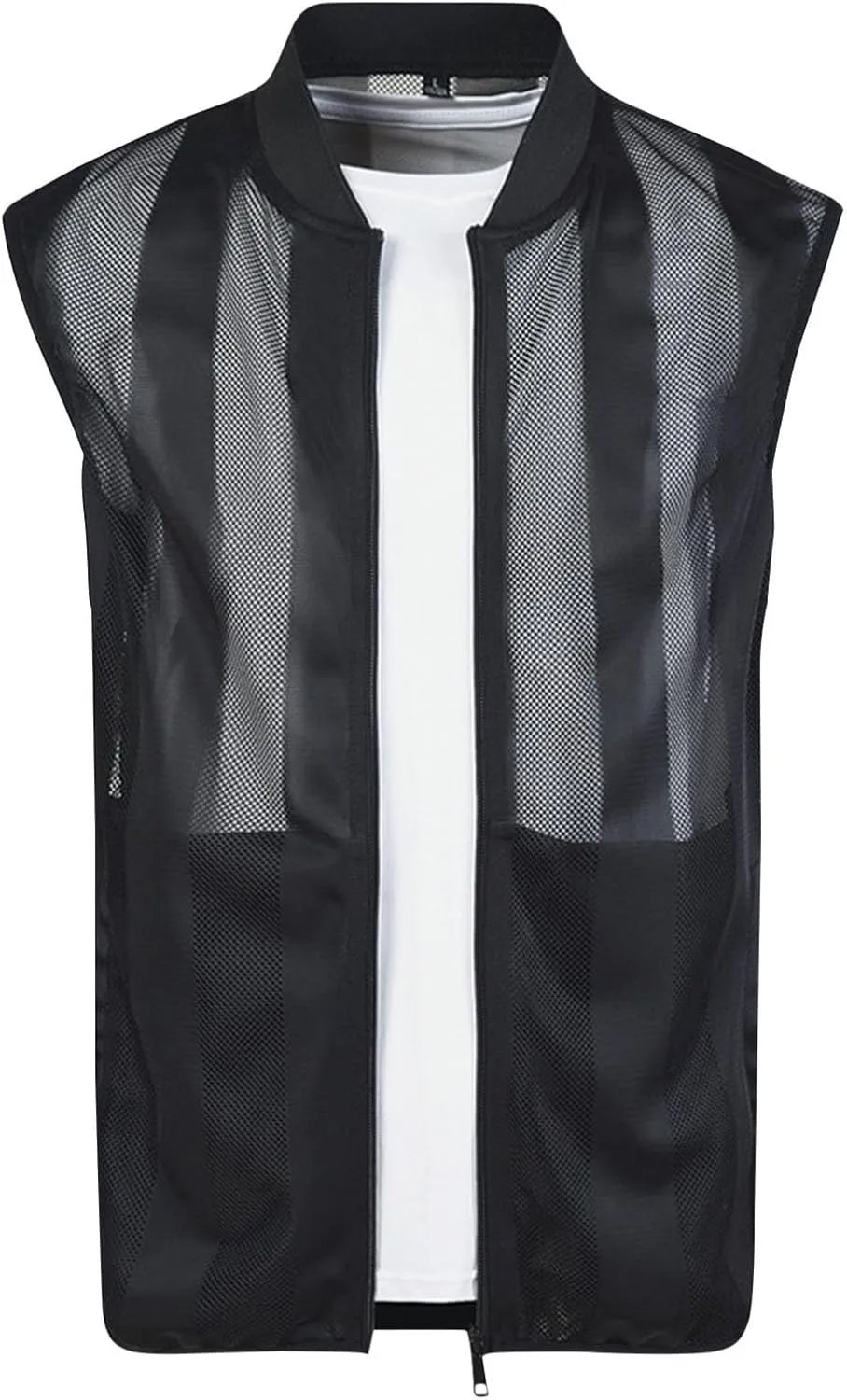 Men's Casual Lightweight Breathable Mesh Cycling Travel Zip Vests Outdoor Hiking Travel Quick Dry Gilet Outerwear
