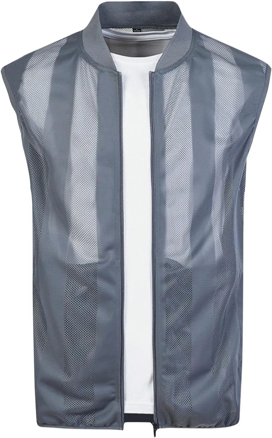 Men's Casual Lightweight Breathable Mesh Cycling Travel Zip Vests Outdoor Hiking Travel Quick Dry Gilet Outerwear