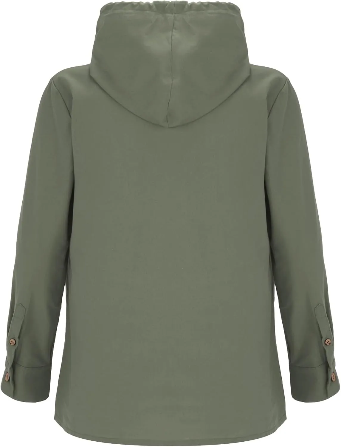 Mens Cotton Linen Henley Shirts with Hood Casual V Neck Drawstring Long Sleeve Hooded Sweatshirt Summer Button Shirt