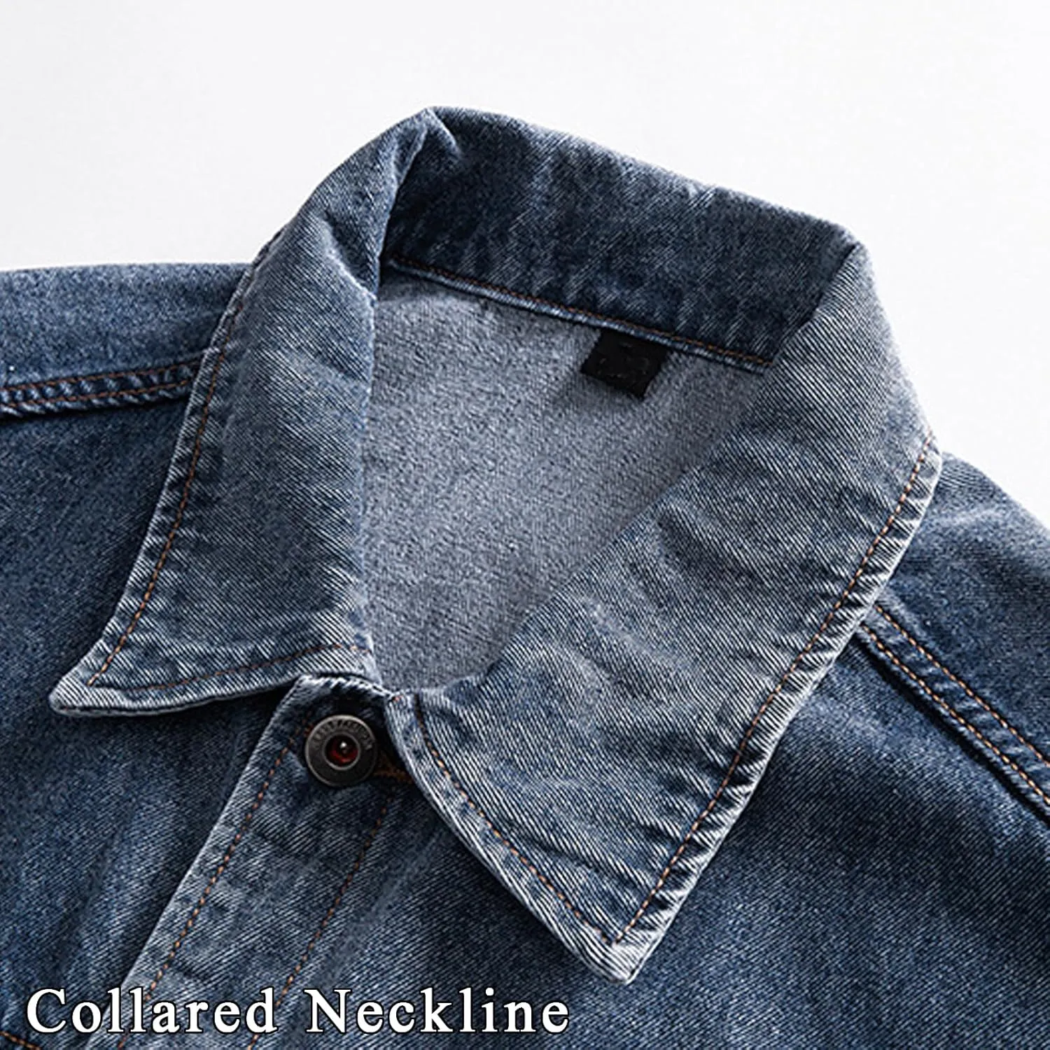 Mens Denim Jacket Casual Work Jean Coats Trucker Jacket Long Sleeve Regular Fit Spring Fall Outfits