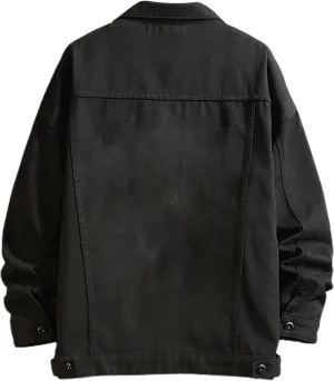 Mens Fashion Denim Jackets Casual Long Sleeve Fall Jackets Classic Tops Button Down Trucker Jacket Oversized Jean Coats