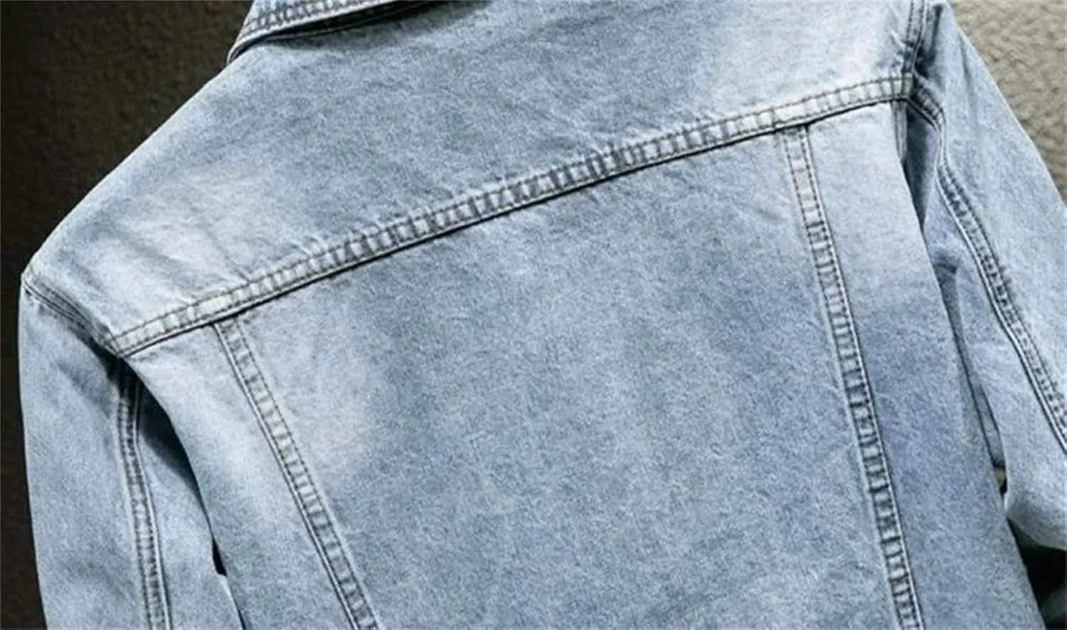 Mens Jean Coats Casual Loose Fit Button Down Denim Trucker Jacket Coat With Pockets