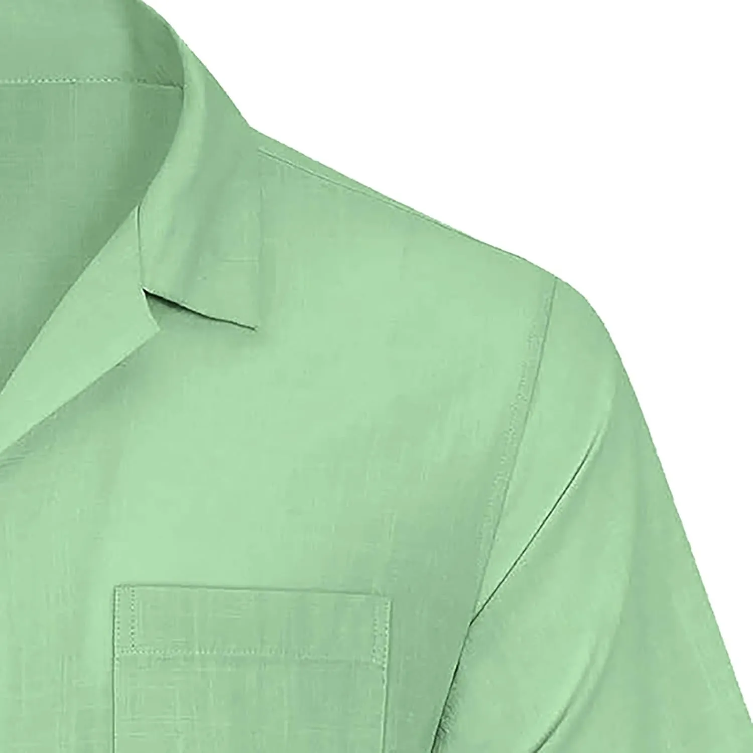 Men's Linen Shirts Hippie Short Sleeve Casual Button Down Shirt for Men Big and Tall Vacation Shirt with Pocket
