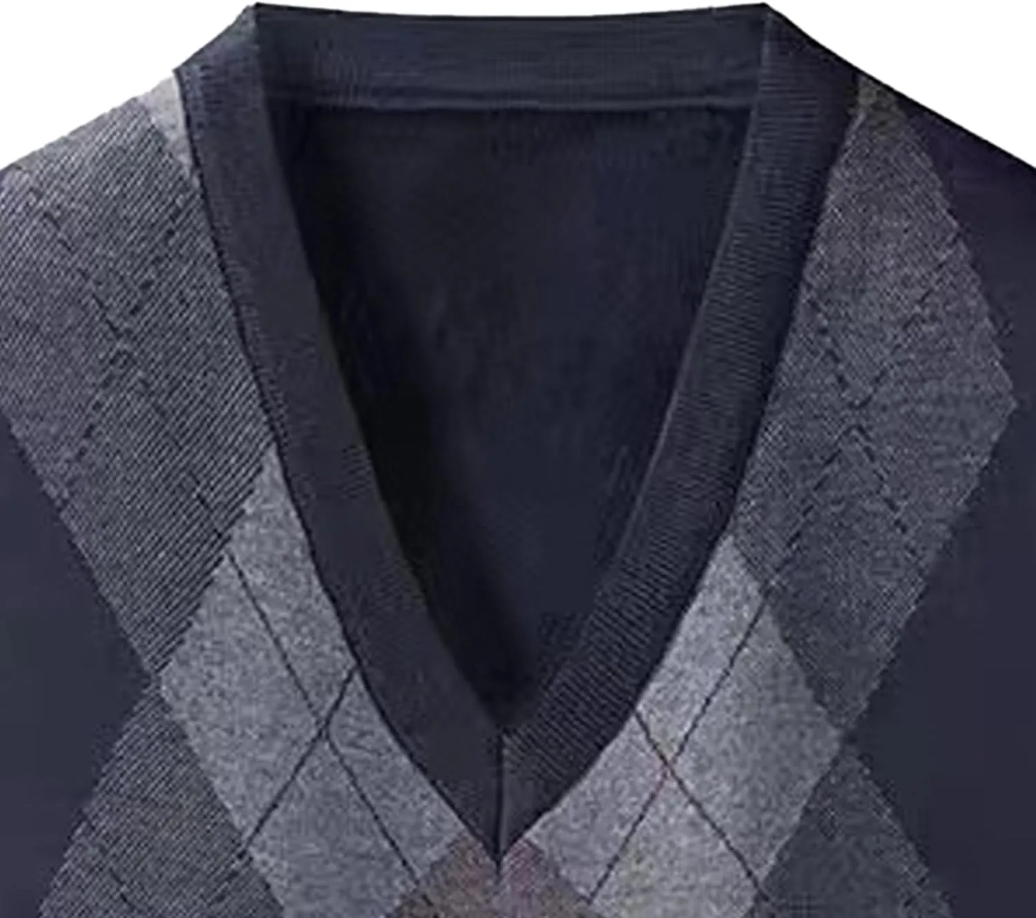 Mens V Neck Knitwear Vest Argyle Sweater Sleeveless Vests Lightweight Cotton Pullover Waistcoats