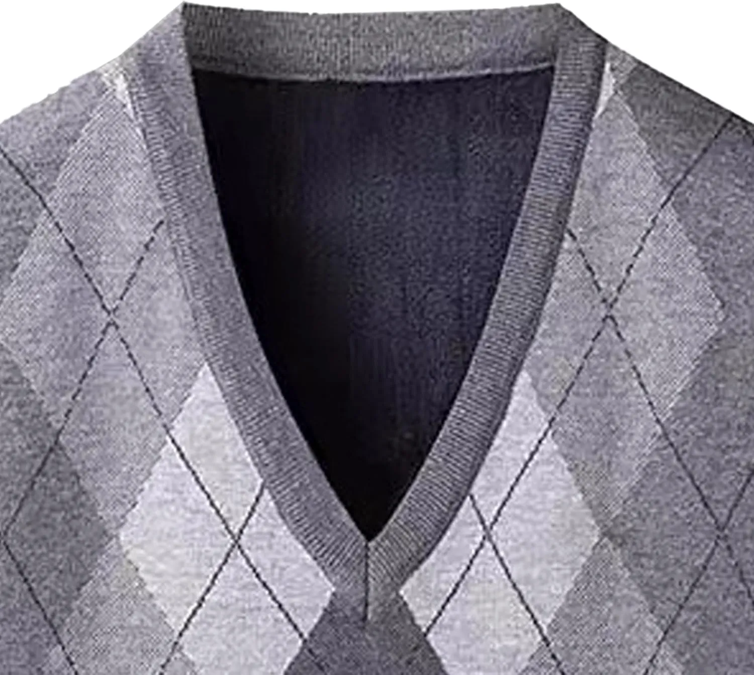 Mens V Neck Knitwear Vest Argyle Sweater Sleeveless Vests Lightweight Cotton Pullover Waistcoats