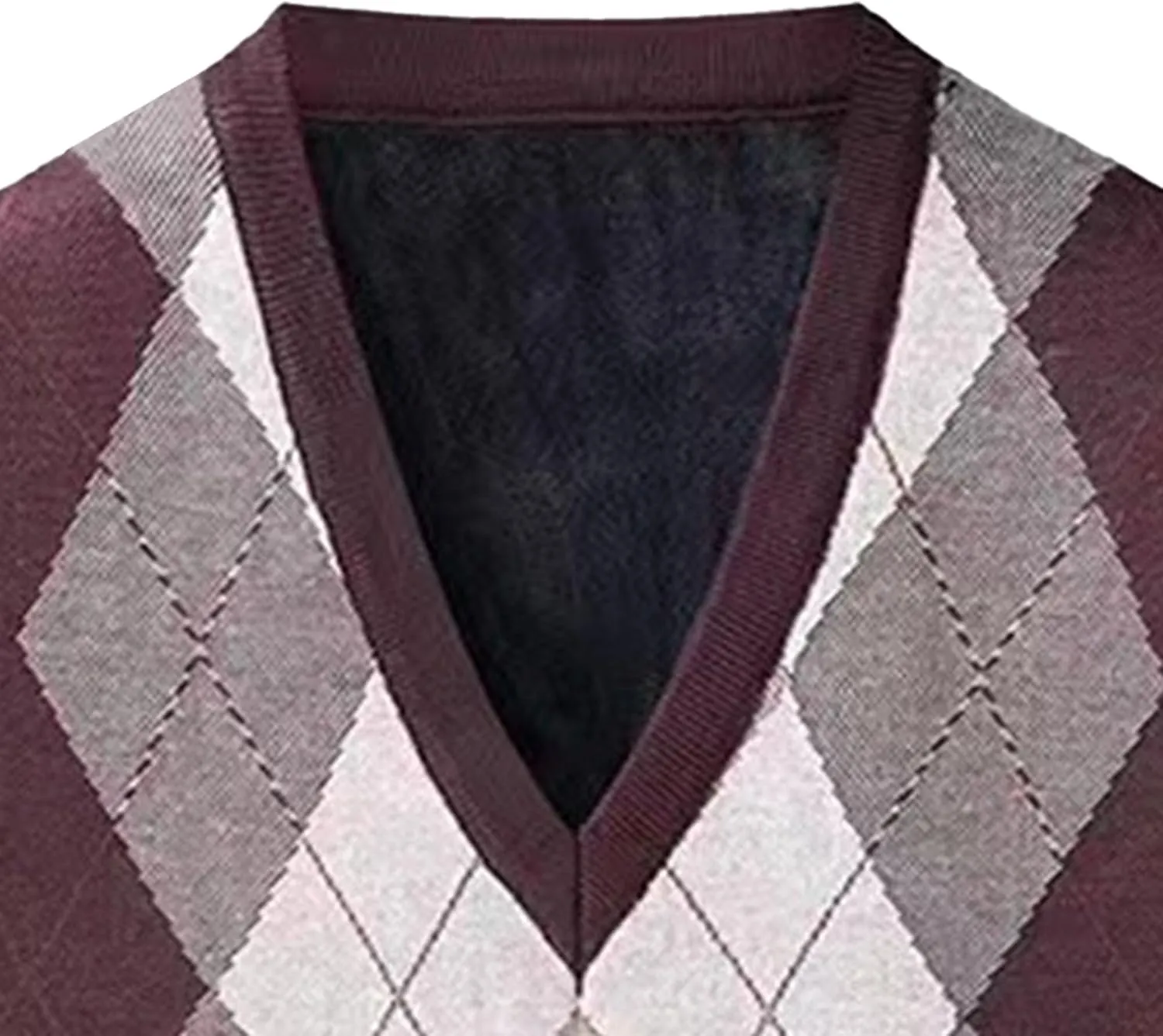 Mens V Neck Knitwear Vest Argyle Sweater Sleeveless Vests Lightweight Cotton Pullover Waistcoats