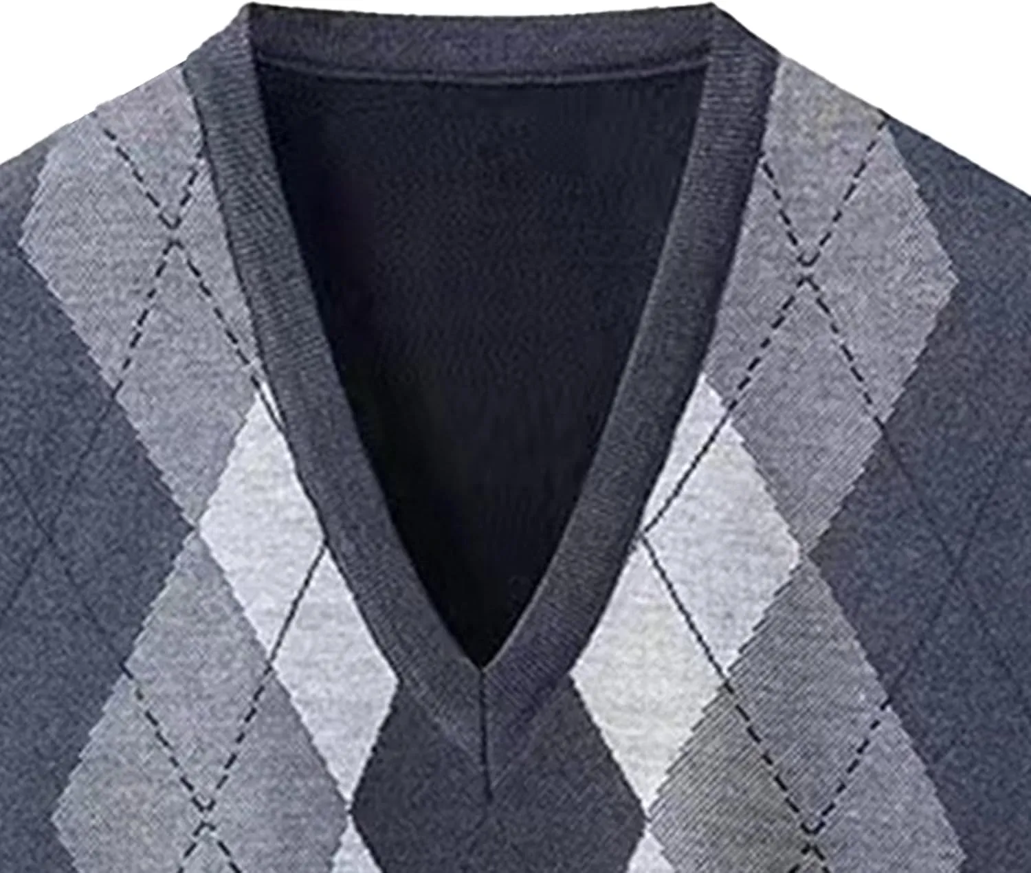 Mens V Neck Knitwear Vest Argyle Sweater Sleeveless Vests Lightweight Cotton Pullover Waistcoats