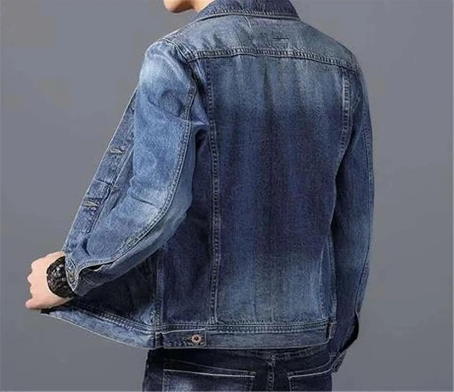 Men's Vintage Washed Denim Jacket Men Lightweight Sport Jean Coats For Men Casual Trucker Jacket Outwear